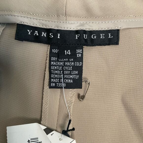 Yansi Fugel Dress Pants Women’s Size 14 Tan Wide Leg Microfiber‎ NEW - Picture 3 of 8